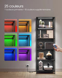 VASAGLE Bibliothèque LED à 6 Niveaux, Étagère à Lumière Réglable, Meuble de Rangement avec Cadre en Acier, 30,3 x 60 x 178,6 cm, pour Salon, Chambre, Bureau