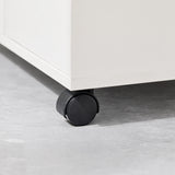 SoBuy FBT105-W table d'imprimante avec 2 tiroirs et 1 porte fichiers armoire rouleau conteneur chariot de bureau chariot latéral conteneur de bureau blanc