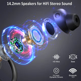 Écouteurs sans fil, Bluetooth 5.3, basses stéréo, micro intra-auriculaire antibruit, étanches IP7, pour le sport, autonomie de 40 heures.