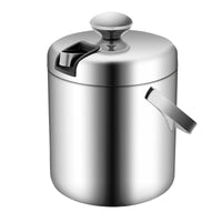 Glaçons portables à double paroi en acier inoxydable, récipient à glaçons avec couvercle à pinces, refroidisseur de vin, de boisson et de bière, 1,3 L, E27