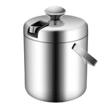Glaçons portables à double paroi en acier inoxydable, récipient à glaçons avec couvercle à pinces, refroidisseur de vin, de boisson et de bière, 1,3 L, E27