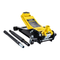SucceBuy Cric de sol hydraulique 2T à profil bas en fer, cric de course hydraulique pour voiture avec pompe de levage rapide à piston simple/double