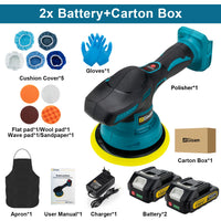 Gami – polisseuse de voiture sans fil, 8 vitesses réglables, pour épilation électrique automatique, ponçage, glaçage, outil électrique adapté à la broche de batterie Makita 18v