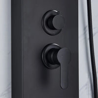 Panneau de douche LED noir, système de tour, cascade de pluie, colonne de douche, Massage hydroélectricité, corps Spa, bain-douche, mélangeur de robinet