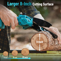 Tronçonneuse électrique mini sans fil SeeSii 8 pouces, outil de coupe et d'élagage pour le jardin, compatible avec les batteries Makita 18 V.
