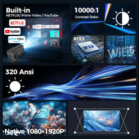 ISinbox-HY320AA NTV Netflix sèche sous licence Android 13, budgétaire avec 1080P 320ANSI Prime Video promettant WiFi BT5.3 HDMI
