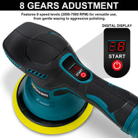 Gami – polisseuse de voiture sans fil, 8 vitesses réglables, pour épilation électrique automatique, ponçage, glaçage, outil électrique adapté à la broche de batterie Makita 18v