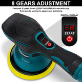 Gami – polisseuse de voiture sans fil, 8 vitesses réglables, pour épilation électrique automatique, ponçage, glaçage, outil électrique adapté à la broche de batterie Makita 18v