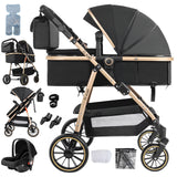 Poussette légère Magic ZC, poussette bébé 3 en 1, landau pour bébé, poussette légère en PU 3 en 1