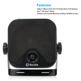 Herdio 4'' Haut-parleur étanche Bluetooth marin 100W robuste pour bateau, montage en surface, pour camping-car, mini-chargeuse, VTT, UTV, RZR, voiturette de golf