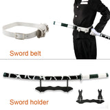 Katana Demon Slayer 41 pouces/104 cm (Tsuyuri Kanao Sanemi Giyuu) en bois bleu, jouet, épée, accessoire de jeu de rôle, personnage, arme