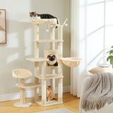 Grand arbre à chat pour grands chats d'intérieur, tour de chat haute pour gros chats avec hamac super grand, arbres grimpant pour chats avec tire à gratter