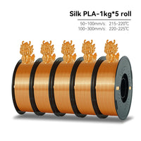 KEEPANG – Filament d'imprimante 3D PLA en soie, 5KG, Filaments de couleurs simples/doubles/Triples, 2.2LBS, 1KG/rouleau, 1.75mm ± 0.02MM, matériau d'impression 3D