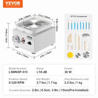SucceBuy Mini roue de poterie 0-320 tr/min vitesse réglable bassin détachable 2,56 pouces/3,94 pouces 2 platines Art artisanat travail maison bricolage rose