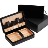 Boîte à cigares Portable, étui à cigares de voyage en cuir et bois de cèdre, boîte à cigares avec ou sans coupe, briquet Puro, ensemble d'accessoires