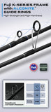 Canne à pêche HANDING Miracle Sensitiv 90 g, canne à pêche légère, blank en carbone 40T, canne casting, anneaux FUJI® A, action rapide