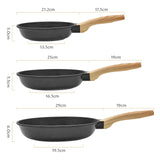Ensemble de poêles à frire antiadhésives à Induction, poêle à frire à Induction de 3 pièces pour toutes les plaques de cuisson, poêles sans PFAS