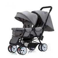 STOCK ue poussettes jumeaux Double enfants deux sièges poussettes chariot pliable vente en gros bébé poussette sièges avant et arrière