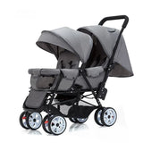 STOCK ue poussettes jumeaux Double enfants deux sièges poussettes chariot pliable vente en gros bébé poussette sièges avant et arrière