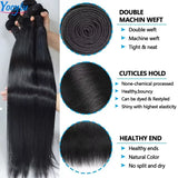 YOCYTU 20 20 20 Pouces Tissage Cheveux Humains 1/3/4 PCS Lot de Tissage Cheveux Humain 12A Tissage Naturel Brésilien Haut Qualité Meche Tissage Humain Hair Raw Hair Bundles 100% Human Hair Livraison 3 Jours France