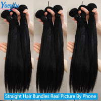 YOCYTU 20 20 20 Pouces Tissage Cheveux Humains 1/3/4 PCS Lot de Tissage Cheveux Humain 12A Tissage Naturel Brésilien Haut Qualité Meche Tissage Humain Hair Raw Hair Bundles 100% Human Hair Livraison 3 Jours France