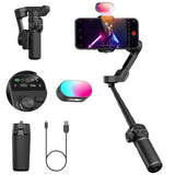 AOCHUAN – stabilisateur de cardan intelligent X2 à 3 axes, pour iPhone et Smartphone Android, avec pôle d'extension intégré, affichage LED