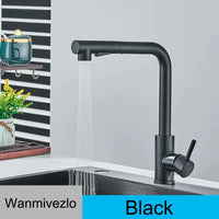 Robinet de cuisine extractible avec douchette à deux jets, mitigeur eau chaude/froide en acier inoxydable.