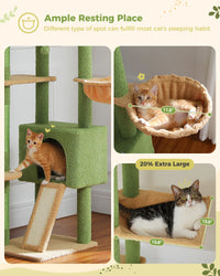 Arbre à chat Cactus du sol au plafond, tour à chat réglable en hauteur avec Hamac confortable pour condote de chat et arbre à gratter, grand arbre d'activité