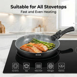 Ensemble de poêles à frire avec revêtement en céramique, ensemble de poêles à induction pour toutes les plaques de cuisson, poignée parfaite, 20 cm, 24 cm, 28 cm