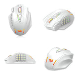 Souris gaming optique Redragon M913, 16 000 DPI, filaire 2,4 GHz et sans fil RGB, 16 boutons programmables, noir et blanc