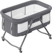 Lit de voyage Baby Grab-and-go avec matelas et roues silencieuses, berceau à bascule convertible, XYT-001