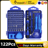 Kit de tournevis magnétique professionnel de précision 122 pièces avec embouts en acier CR-V et pointes magnétiques pour réparations de bricolage