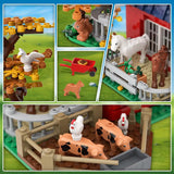Ensemble de Construction de grange de ferme avec lumière, avec moulin à vent, tracteur, cheval, animaux, grand grange, jouet de Construction, Kit de briques pour adultes et adolescents de 8 ans et plus