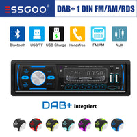 ESSGOO-Unité principale stéréo de voiture avec DAB + intégré, AM, FM, RDS, USB, AUX-in, SD, Bluetooth, simple, 1 DIN, télécommande, lecteur MP3