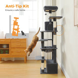 Grand arbre et tour pour chats d'intérieur, avec postes à gratter recouvertes de Sisal, hamac spacieux, perchoirs rembourrés et condos, jouets pour chats