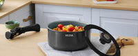 Batterie de cuisine à induction Bezia avec revêtement céramique sain, casseroles et poêles antiadhésives, ensemble 13 pièces avec poignées détachables
