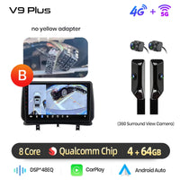 Junsun Qualcomm 8-Core 360 Camera Wireless CarPlay Android Auto Car Radio for Renault Clio 3 2005-2014 GPS Multimedia