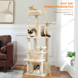 Grand arbre et tour pour chats d'intérieur, avec postes à gratter recouvertes de Sisal, hamac spacieux, perchoirs rembourrés et condos, jouets pour chats