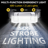 Démarreur de voiture 7000 A avec compresseur d'air, booster de batterie 12 V, batterie externe avec lampe torche LED et câble intelligent avec affichage de la tension.