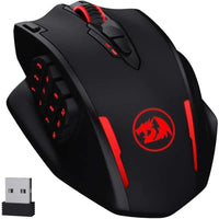 Souris gaming optique Redragon M913, 16 000 DPI, filaire 2,4 GHz et sans fil RGB, 16 boutons programmables, noir et blanc