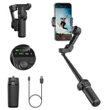 AOCHUAN – stabilisateur de cardan intelligent X2 à 3 axes, pour iPhone et Smartphone Android, avec pôle d'extension intégré, affichage LED
