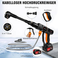 BRIEFNESS-Lave-auto haute pression sans fil 6 en 1, buse réglable, tuyau de 5m, nettoyeur portable, outil pour livres