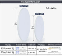 MARPOU LED plafonnier 80W 50W moderne Dimmable lampe intelligente avec télécommande plafonnier pour salon salle de bain cuisine