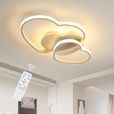 Plafonnier LED à intensité variable, 64W, 4800LM, design en forme de cœur, lampe avec télécommande, 3000-6500K, plafonnier LED moderne