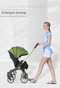 STOCK ue 4in1 bébé poussette bidirectionnelle multifonctionnelle nouveau-né bébé poussette 3in1 pliable panier type siège léger voyage landau