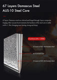 Couteau de chef japonais TURWHO forgé à la main, en acier damassé, couteau de cuisine Santoku, couteau à sashimi, couteau à pain, outil de cuisine utilitaire à lame artisanale
