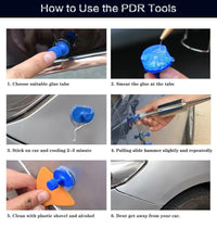 Kit de débosselage automobile, ensemble d'outils de débosselage de voiture, Kits de débosselage de carrosserie sans peinture, extracteur de débosselage pour voitures