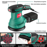 HYCHIKA 300W ponceuse orbitale aléatoire avec 12 pièces papier de verre 6 vitesses 230V ponceuse pour outils de polissage du bois et du métal