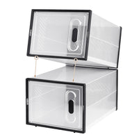 Organisateur de rangement à chaussures noir transparent, 8/12/18 pièces, armoire à chaussures pliable et empilable avec porte magnétique