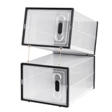 Organisateur de rangement à chaussures noir transparent, 8/12/18 pièces, armoire à chaussures pliable et empilable avec porte magnétique